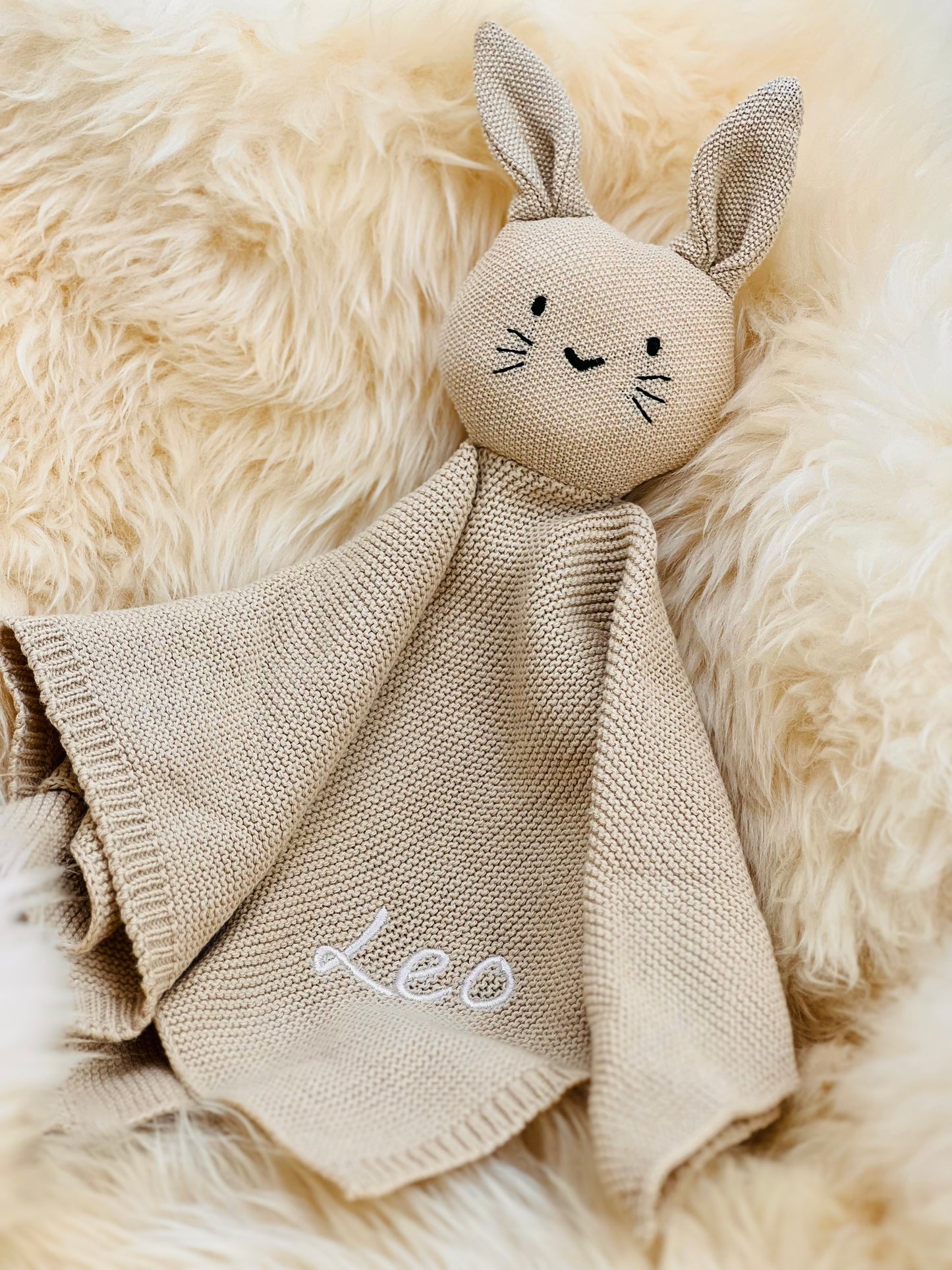 Schnuffeltuch Hase beige gehäkelt
