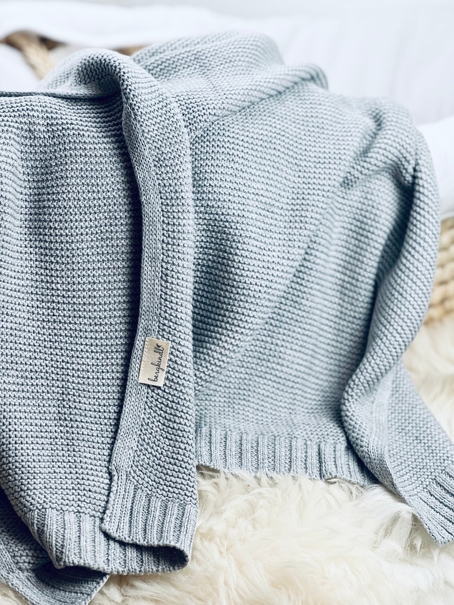 Babydecke gehäkelt grey