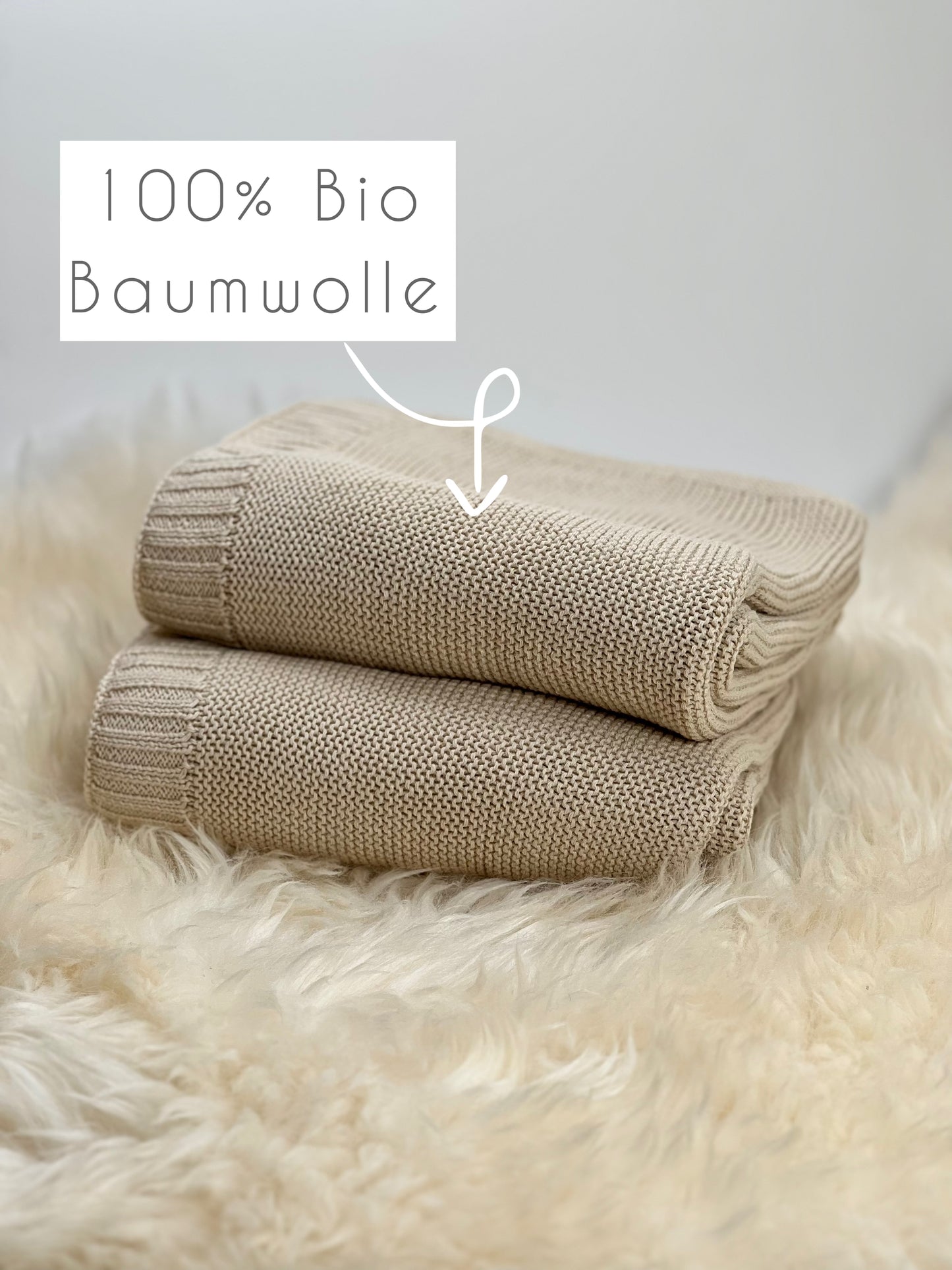Babydecke gehäkelt beige