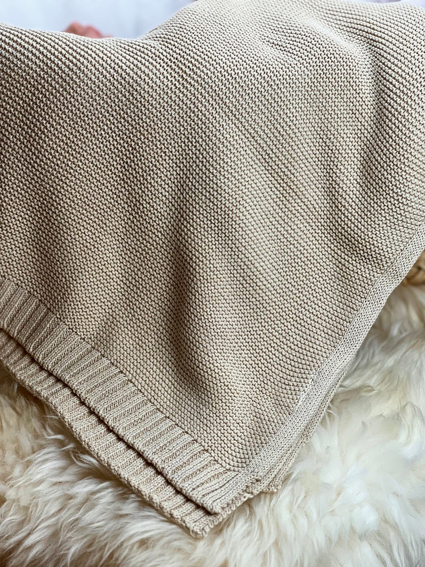 Babydecke gehäkelt beige