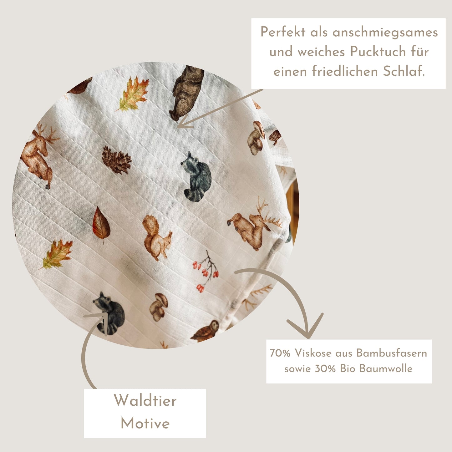 Wald Baby Musselintuch - Kuschelweich und Vielseitig