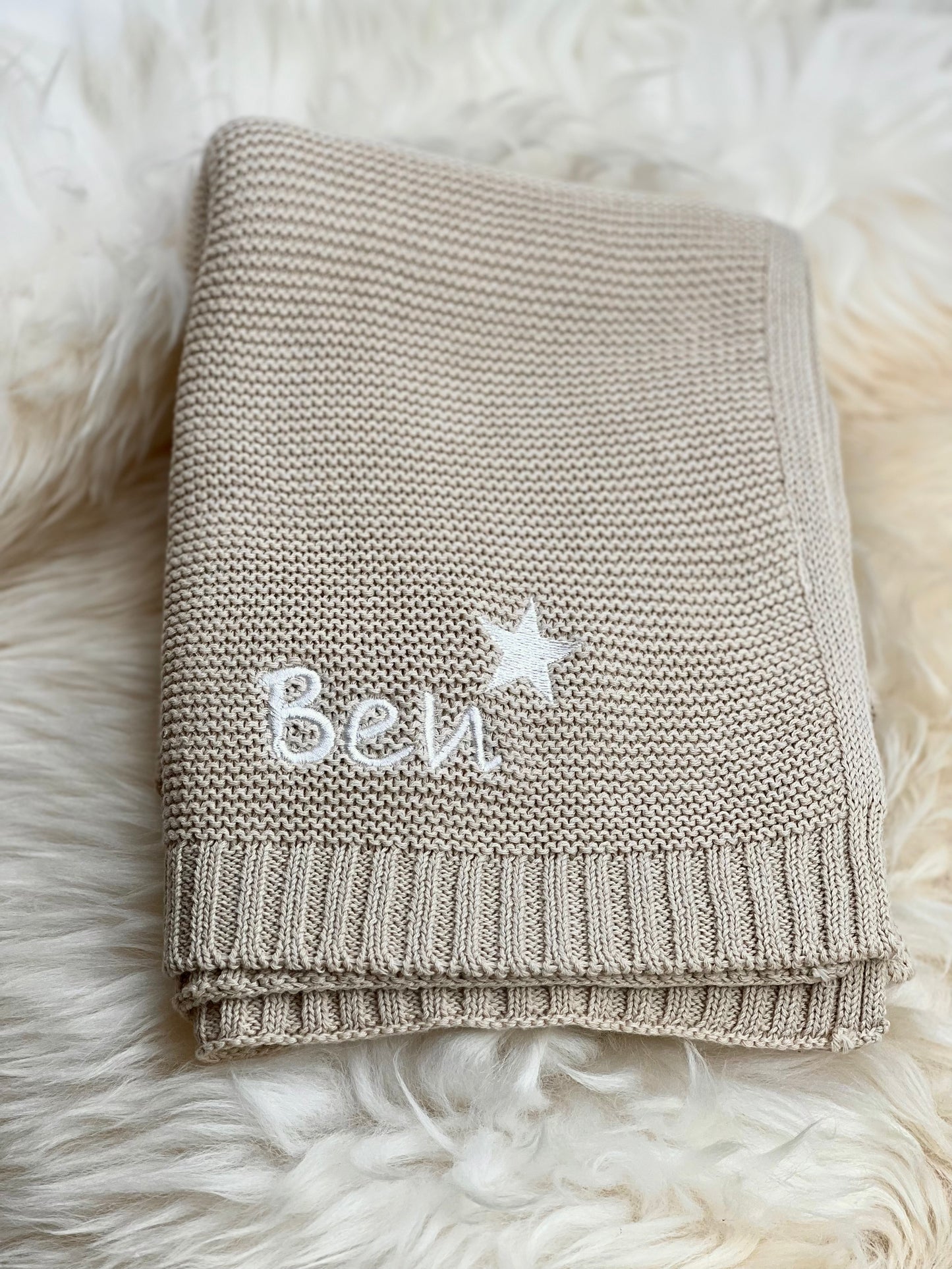 Babydecke gehäkelt beige