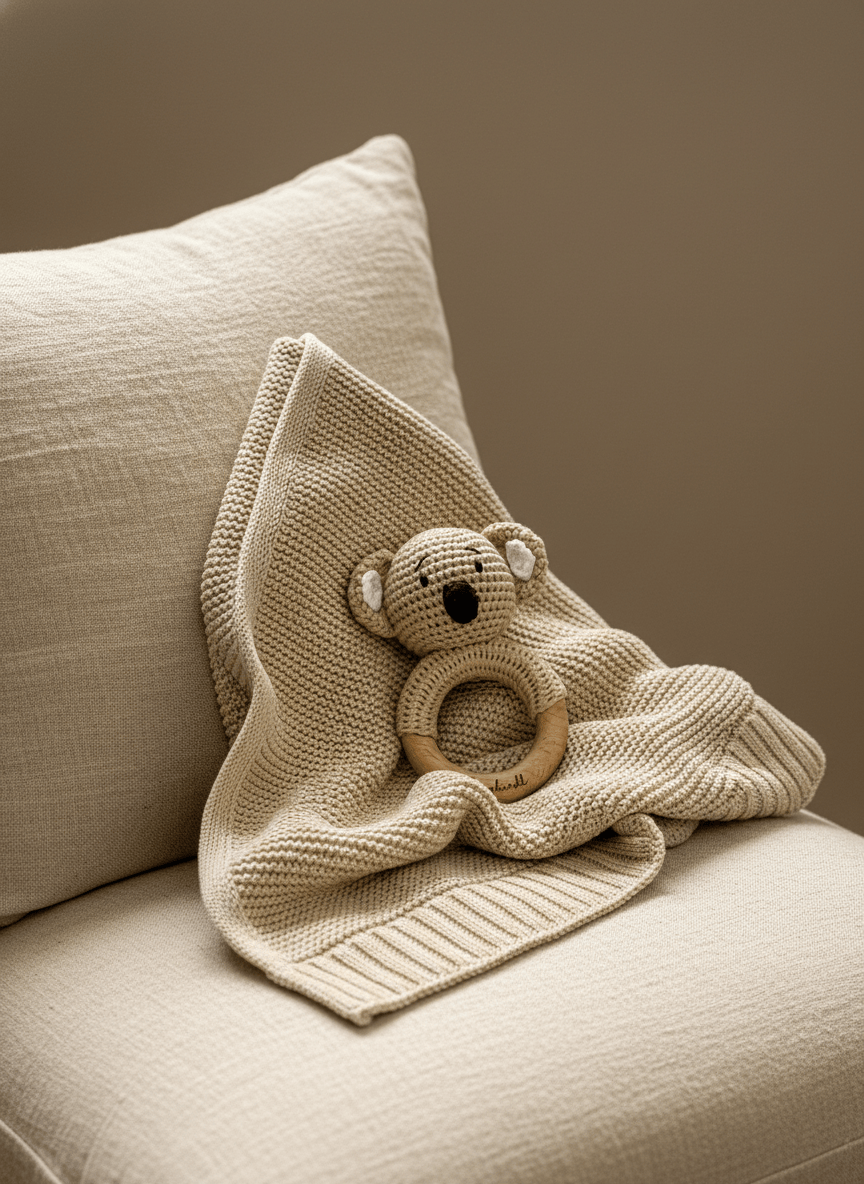 Baby Geschenk zur Geburt beige