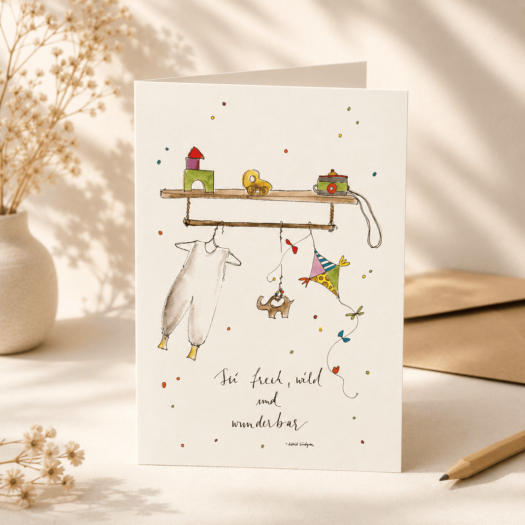 Geschenkkarte Geburt mit Umschlag und spruch
