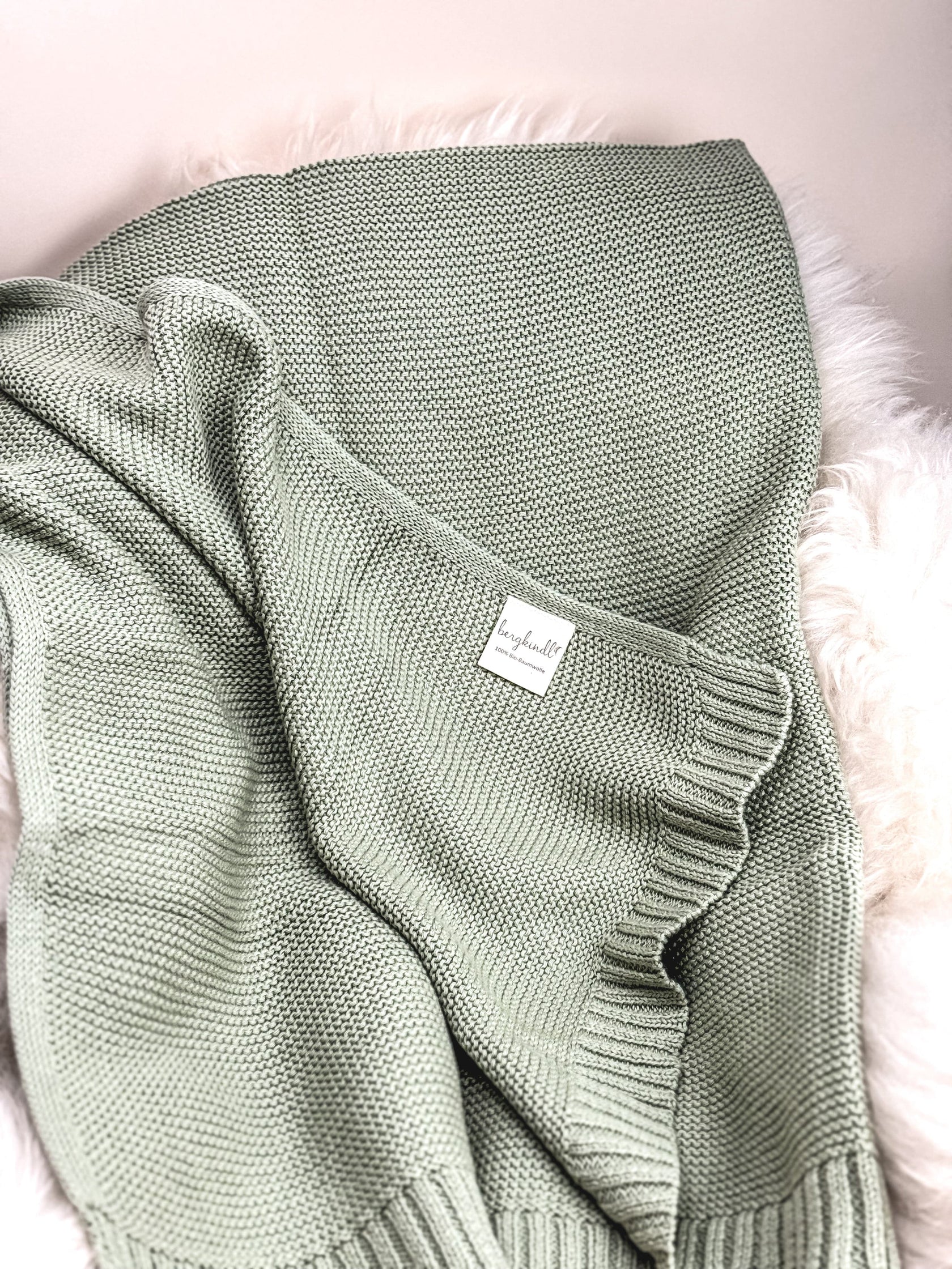 Kuscheldecke Baby in salbei aus Baumwolle