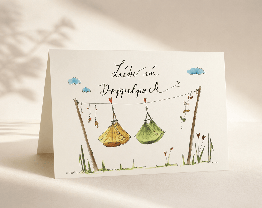 Glückwunschkarte – Liebe im Doppelpack