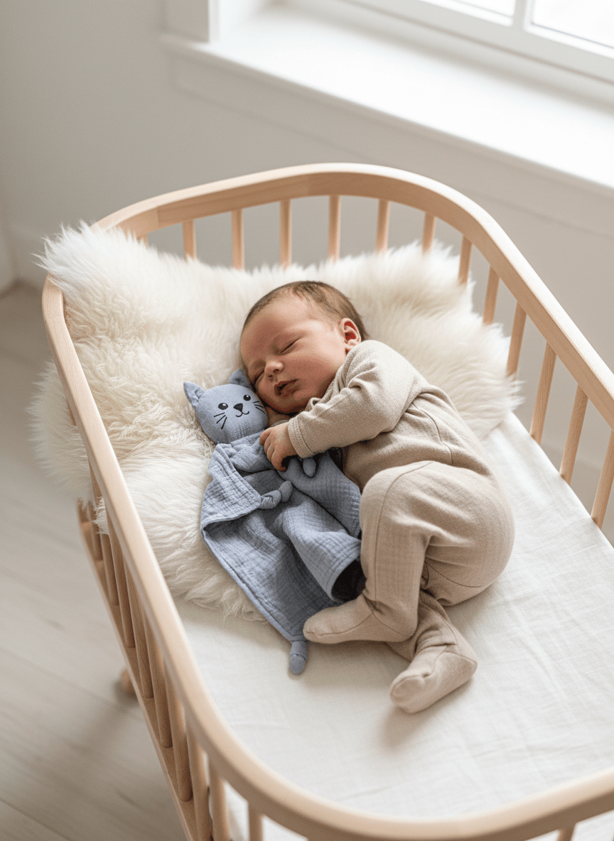 Schnuffeltuch Katze grau mit baby