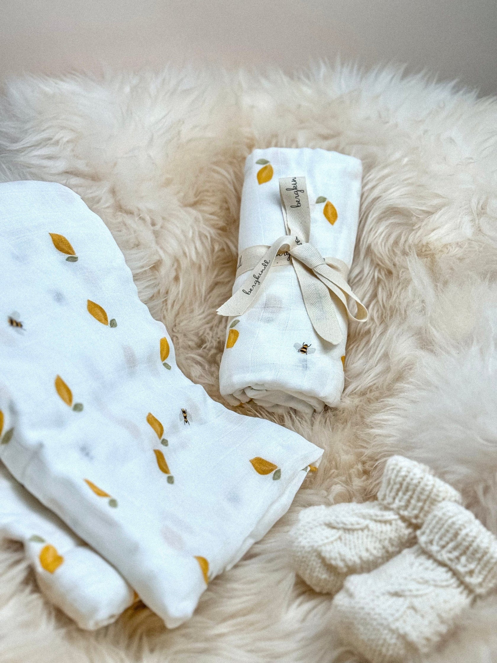 Musselintücher Baby im Zitronen Look