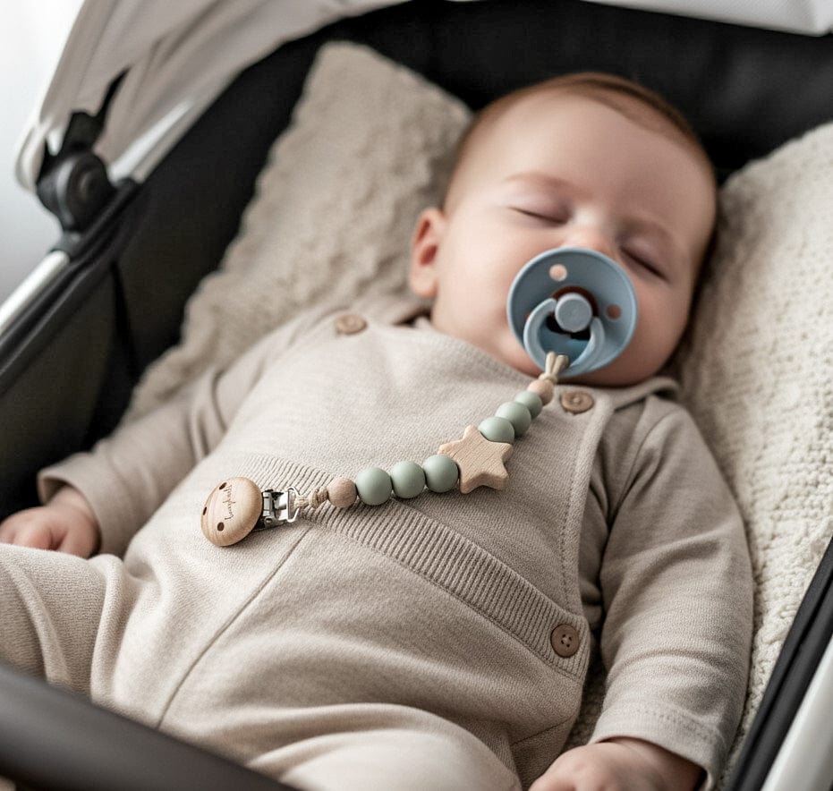 Schnullerkette Baby mint mit stern