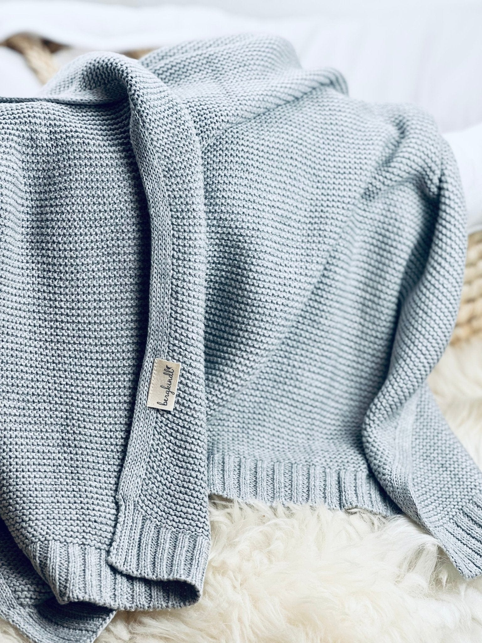 Kuscheldecke Baby in grau aus Bio Baumwolle