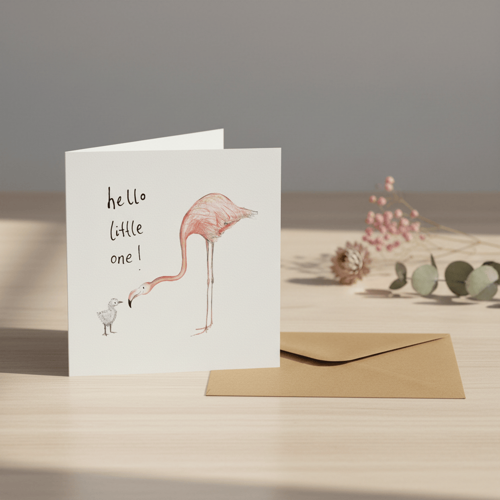 Geschenkkarte Baby Flamingo
