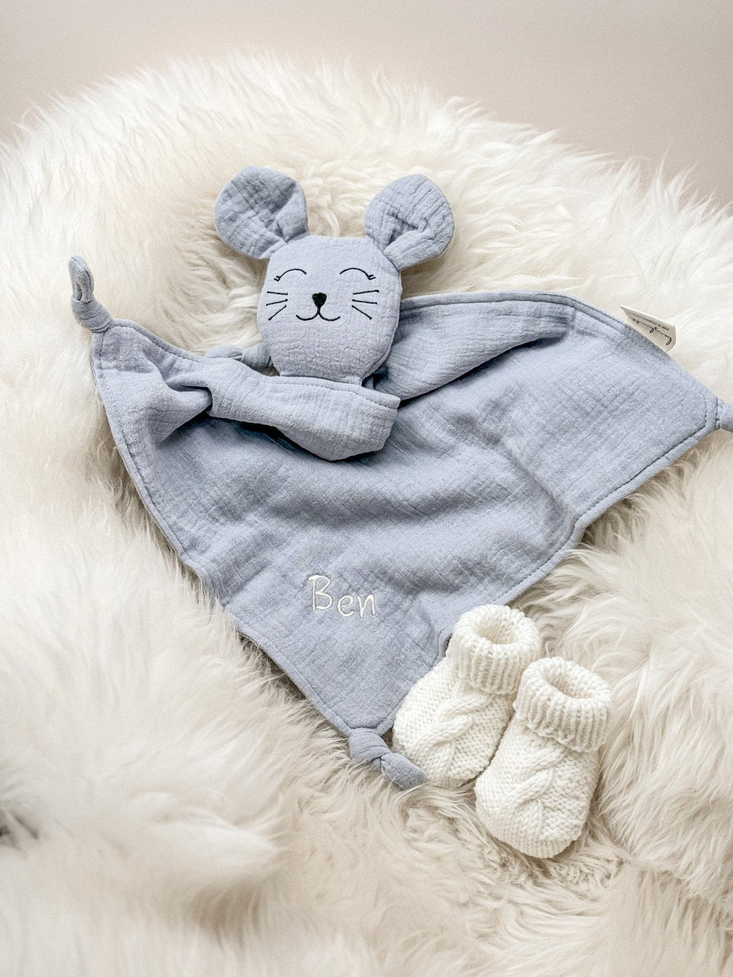 Schmusemaus grau - bergkindl - Schmusetuch - Schnuffeltuch
