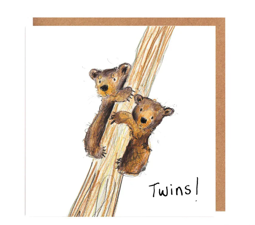 Geschenkkarte Baby zur Geburt Twins