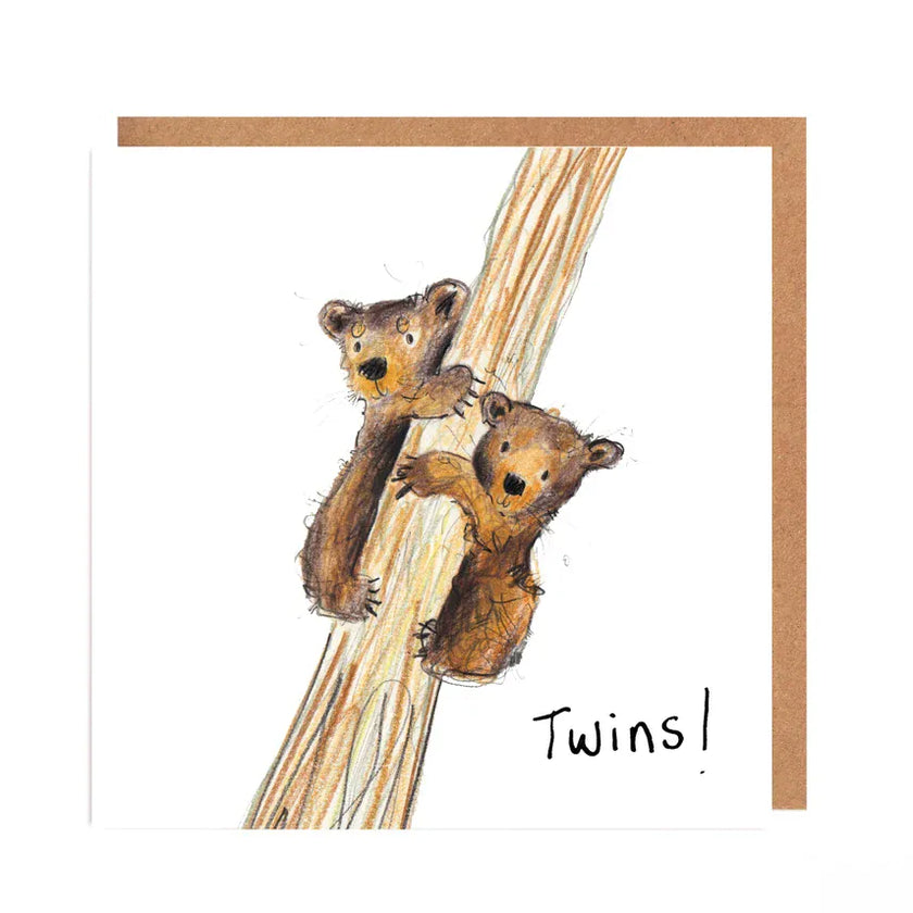 Geschenkkarte Baby zur Geburt Twins
