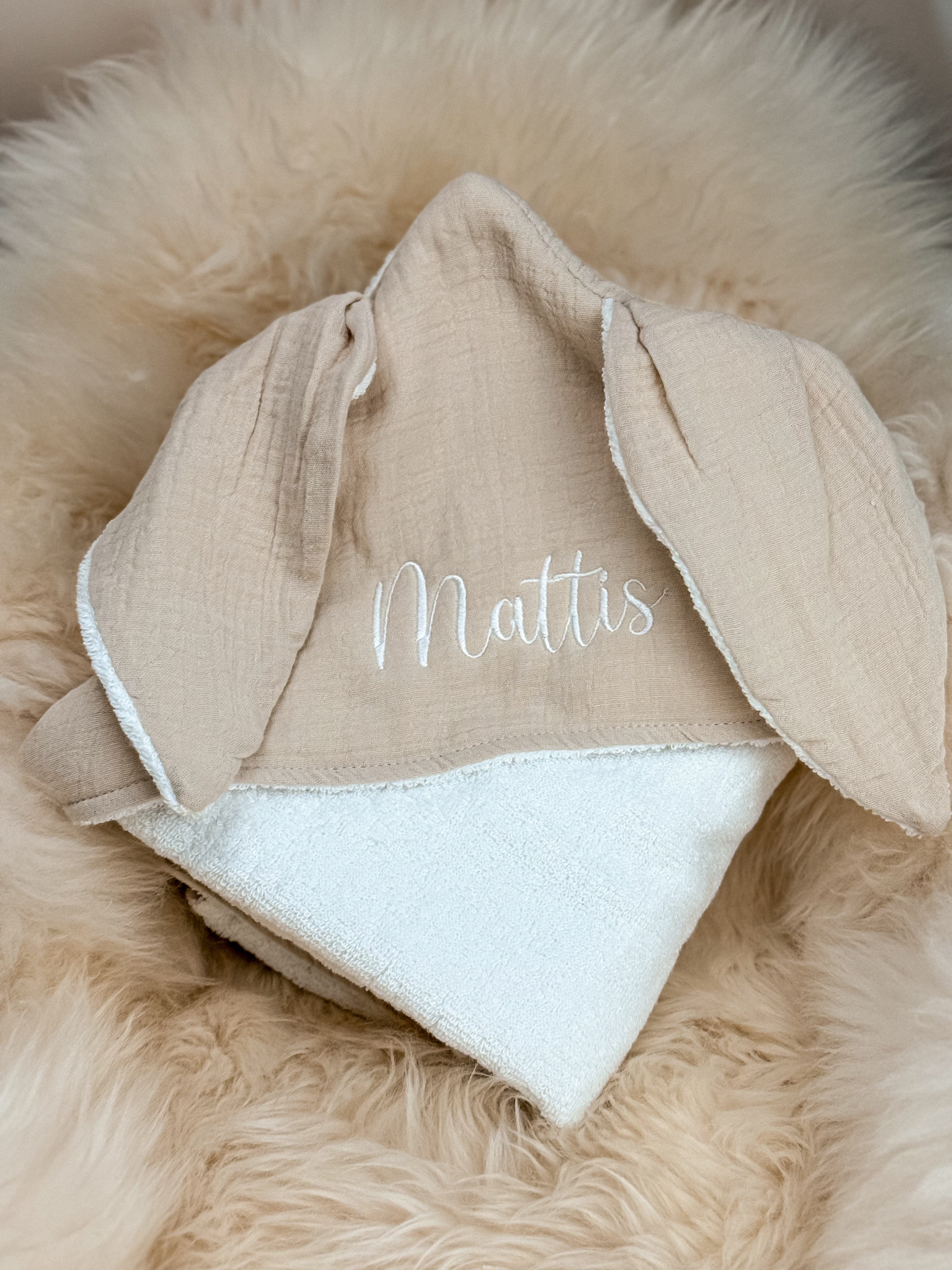 Babyhandtuch / Kapuzenhandtuch Baby mit Namen