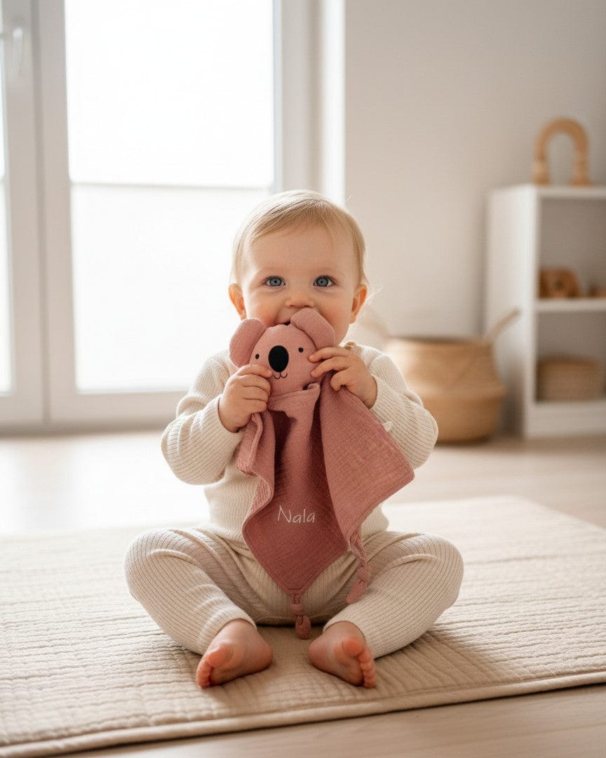 Schmusekoala  Rosé -  aus Bio Musselin