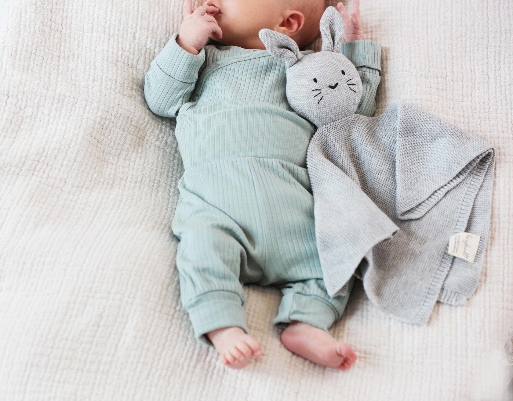 Schnuffeltuch / Schmusetuch Hase grau