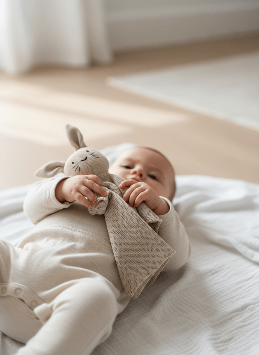 Schnuffeltuch / Schmusetuch - beige Hase