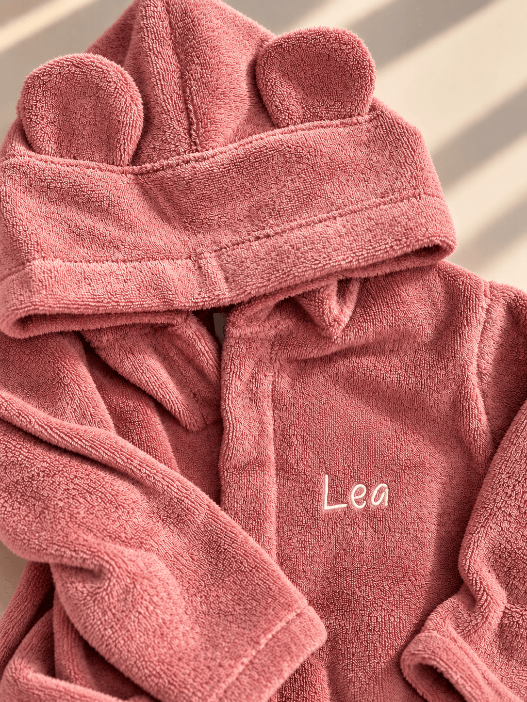 Baby Bademantel  Bio Baumwolle Rose mit Namen