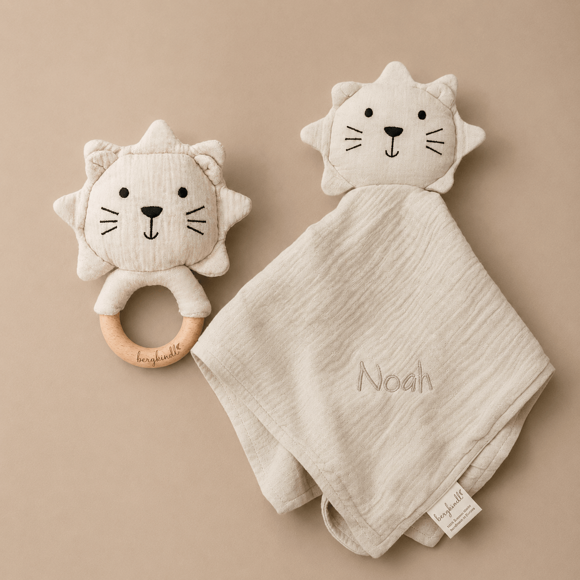 Geschenk zur Geburt – Bundle Löwen creme