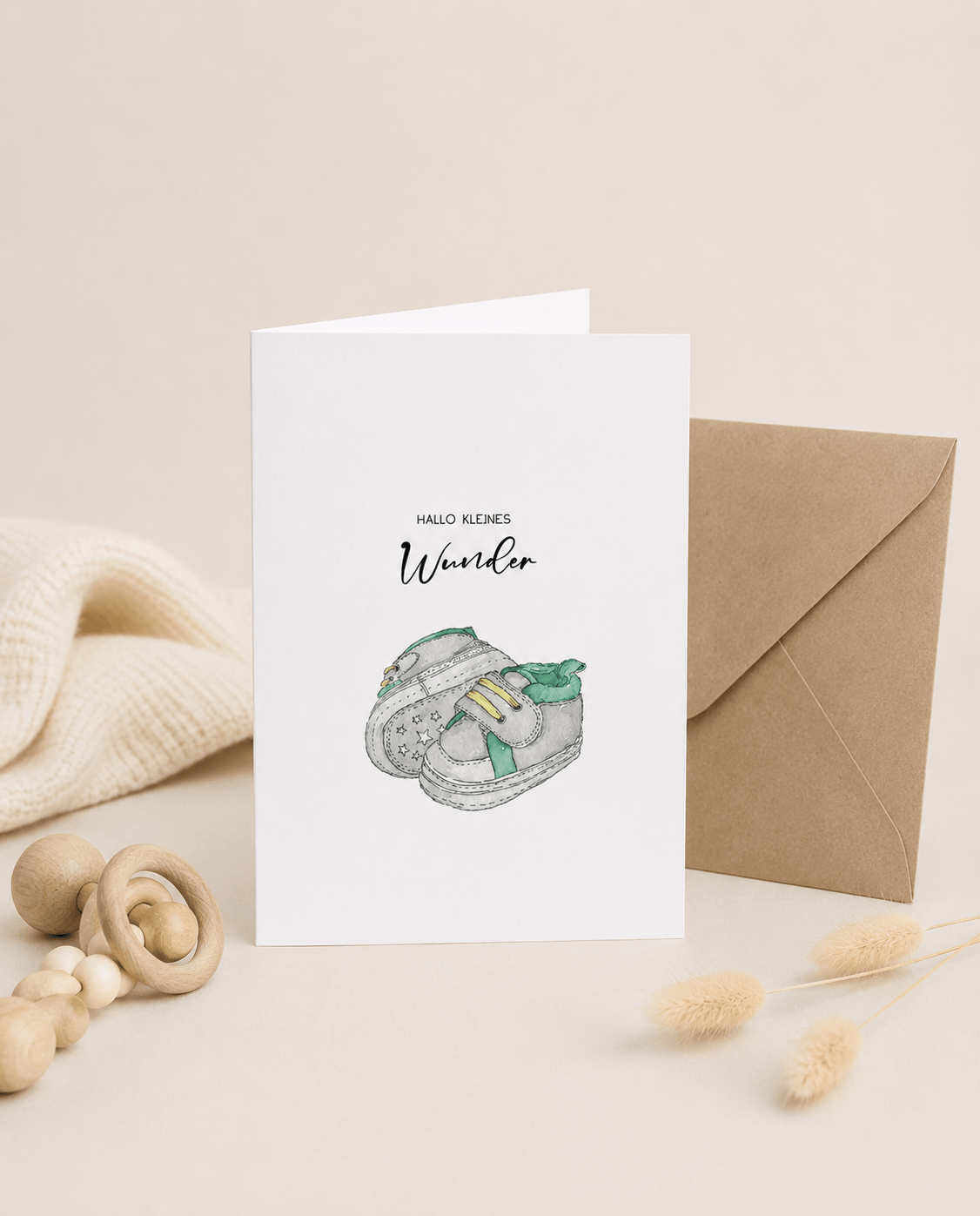 Geschenkkarte Junge Mädchen mit Schuhen