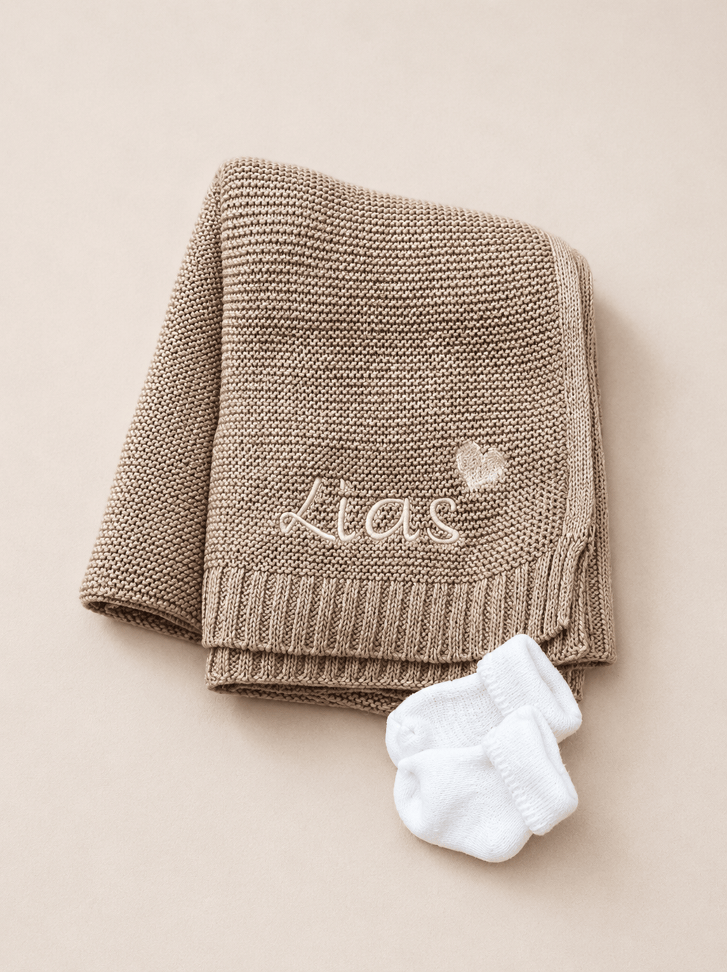 Greige Babydecke -Kuschelweich