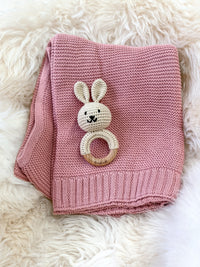 Geschenke zur Geburt Decken Set in rose für Mädels