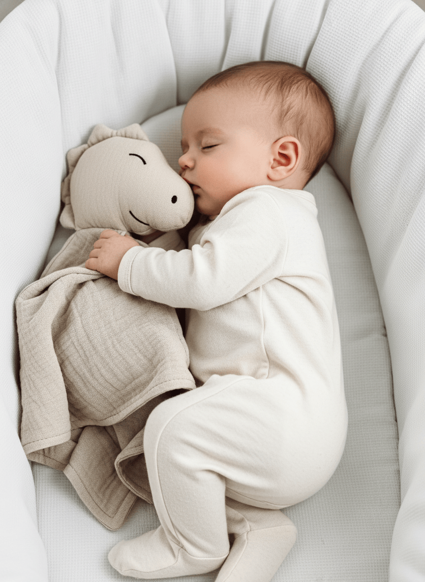 Schmusetuch - Schnuffeltuch - creme - Dino