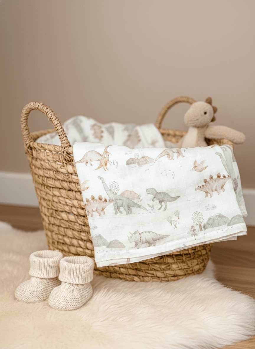 Musselintücher baby im Dino print