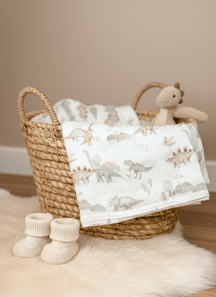 Musselintücher baby im Dino print