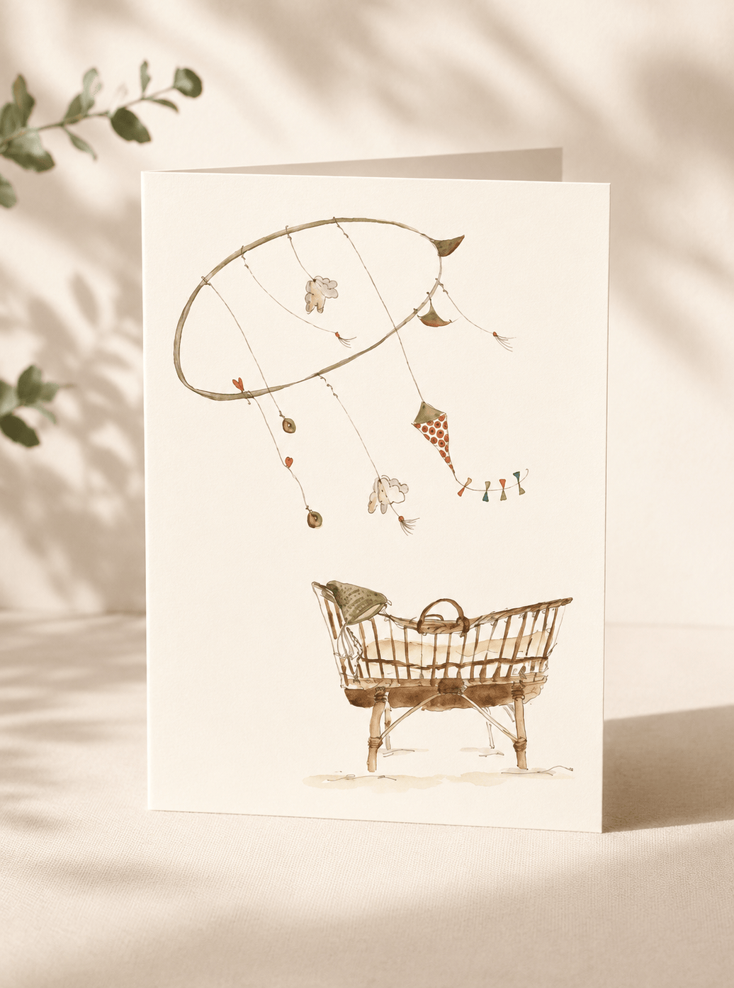 Geschenkkarte Geburt mit Windspiel