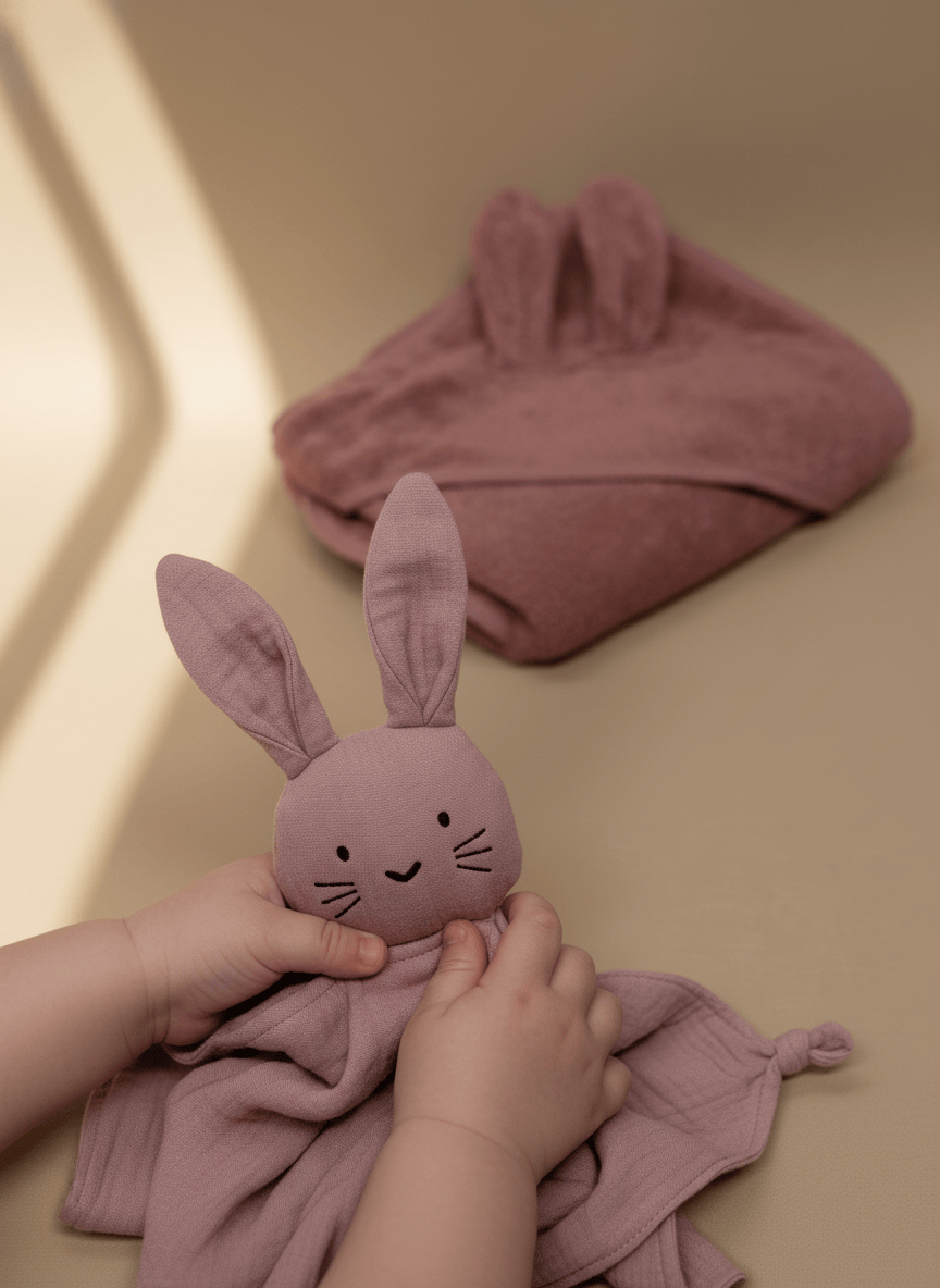 Geschenk zur Geburt für Baby Schnuffelhase Hase rose