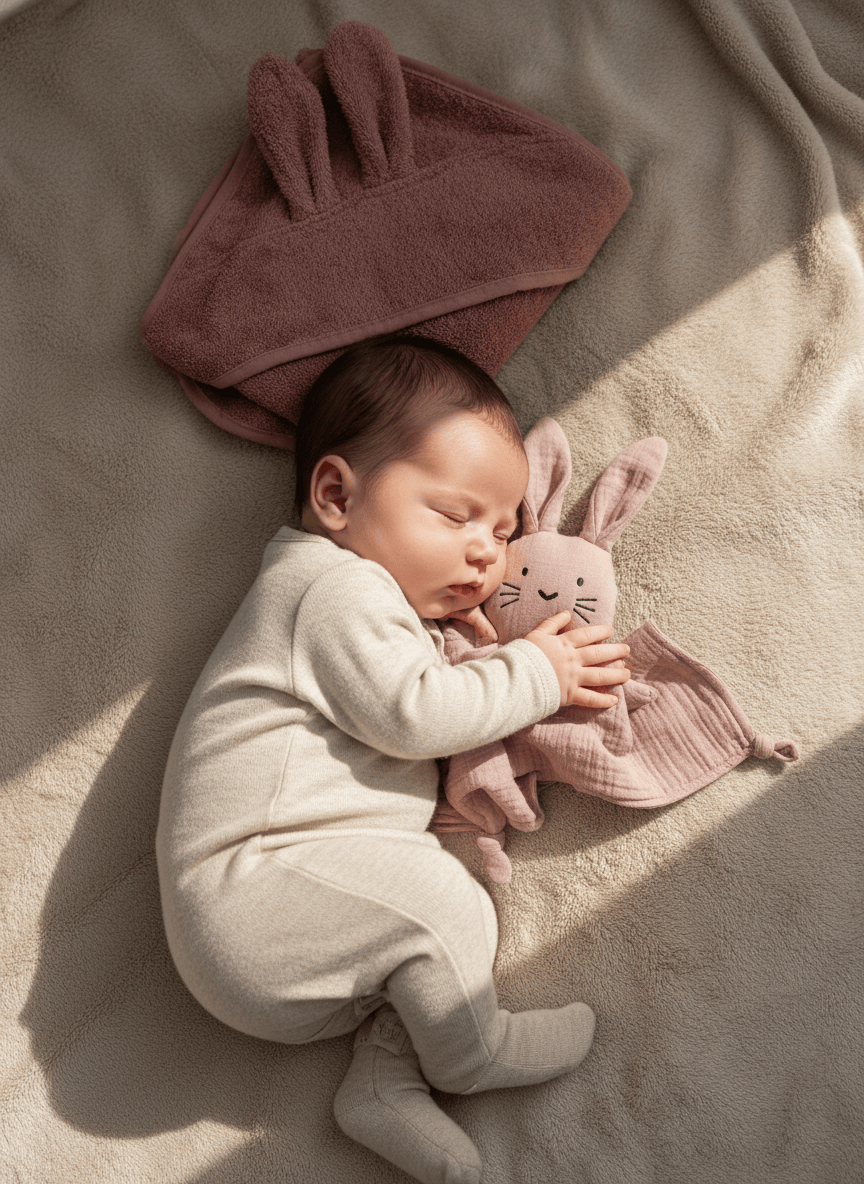 Baby Geschenk zur Geburt in rose