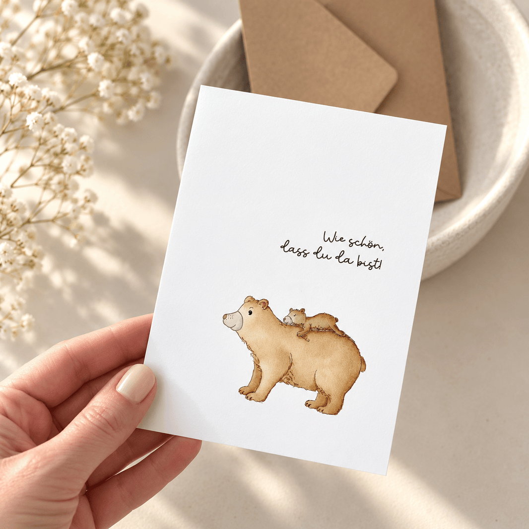 Glückwunschkarte: Bär und kleiner Bär