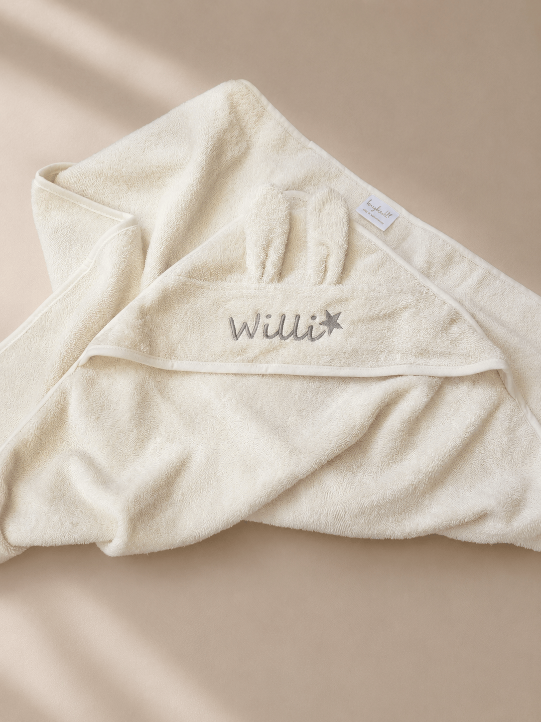 Kapuzenhandtuch Ivory zum baden mit namen