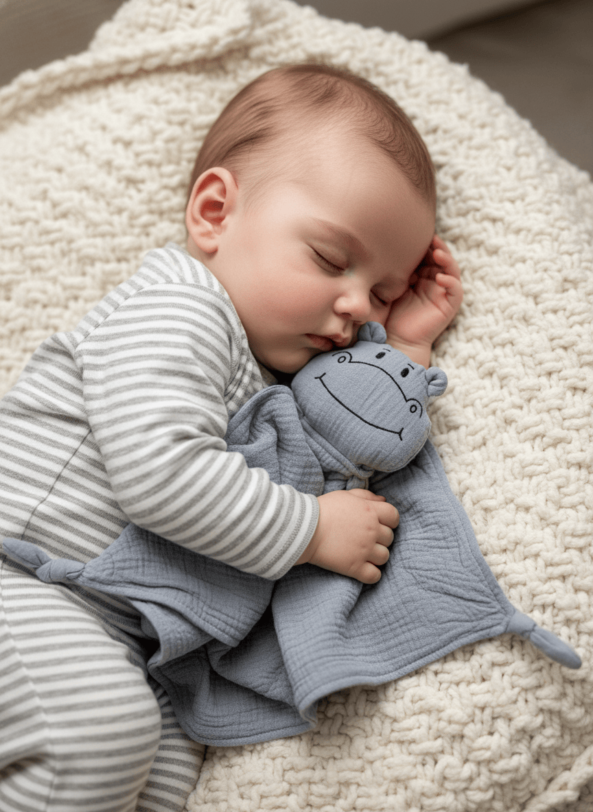 Schnuffeltuch - Schmusetuch Hippo zum kuscheln