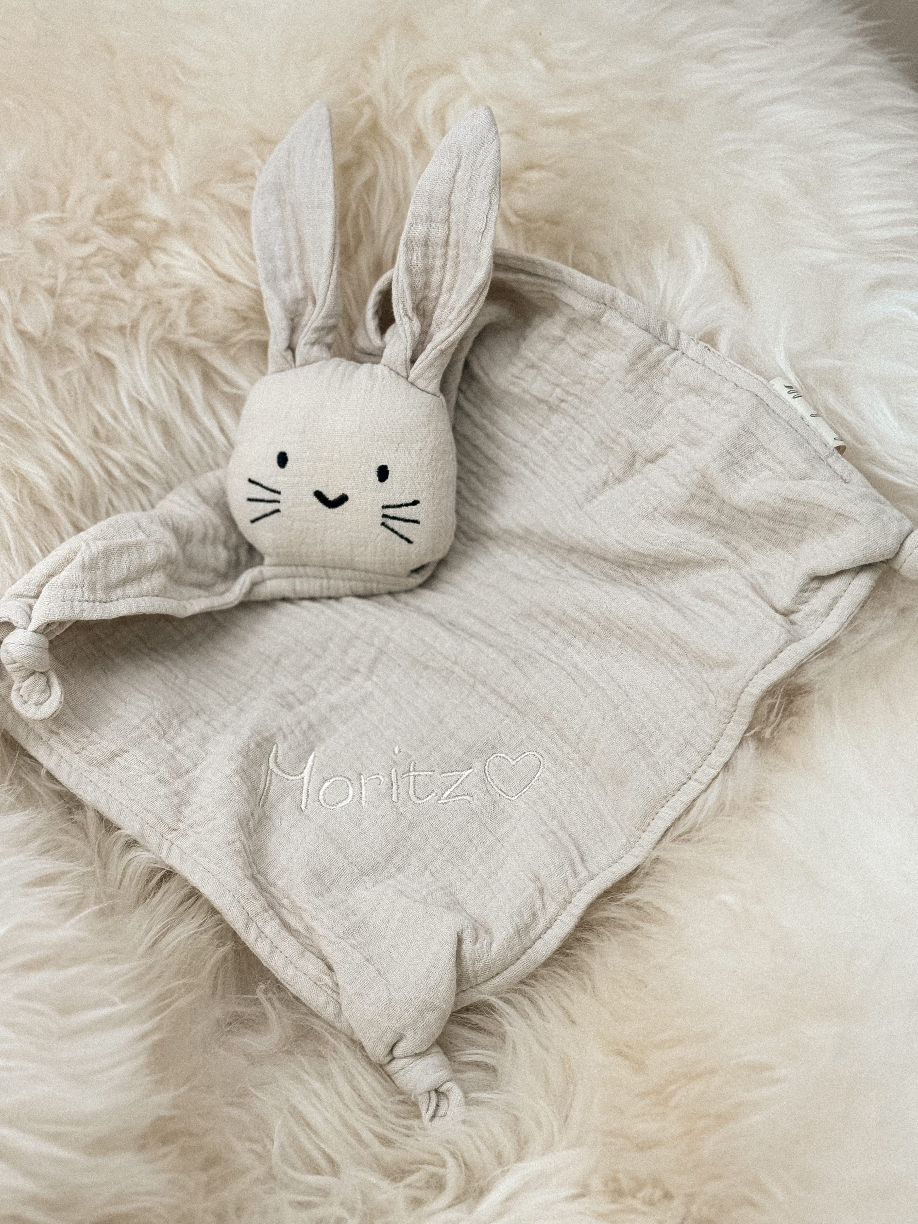 Geschenk zur Geburt Hasen mit personalisierung