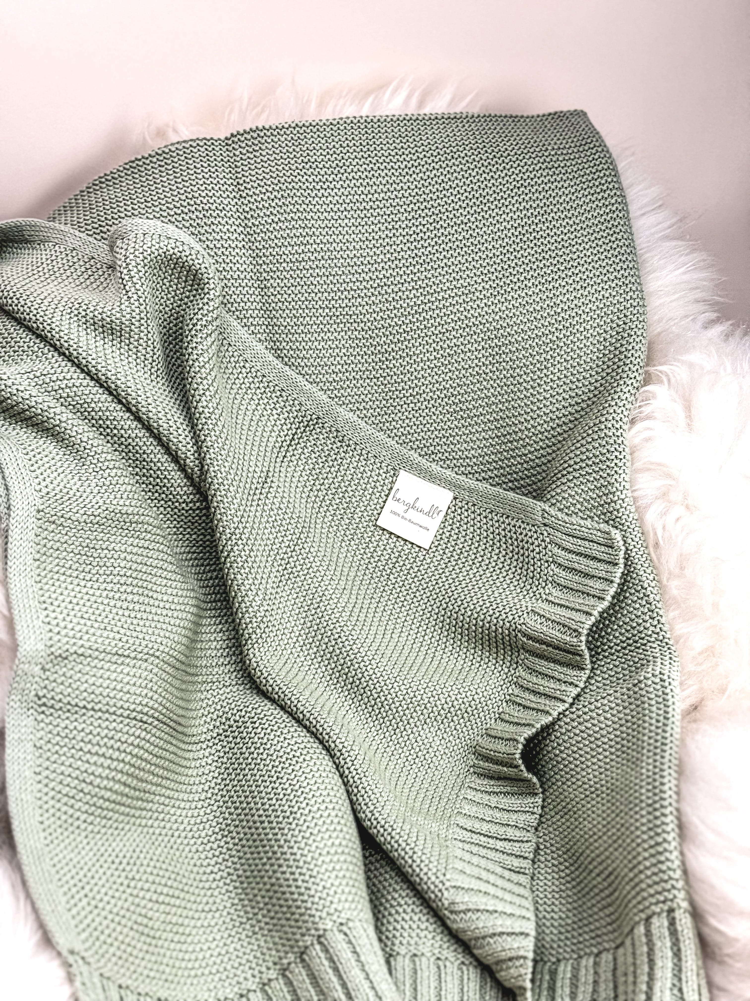 Kuscheldecke Baby in salbei aus Baumwolle