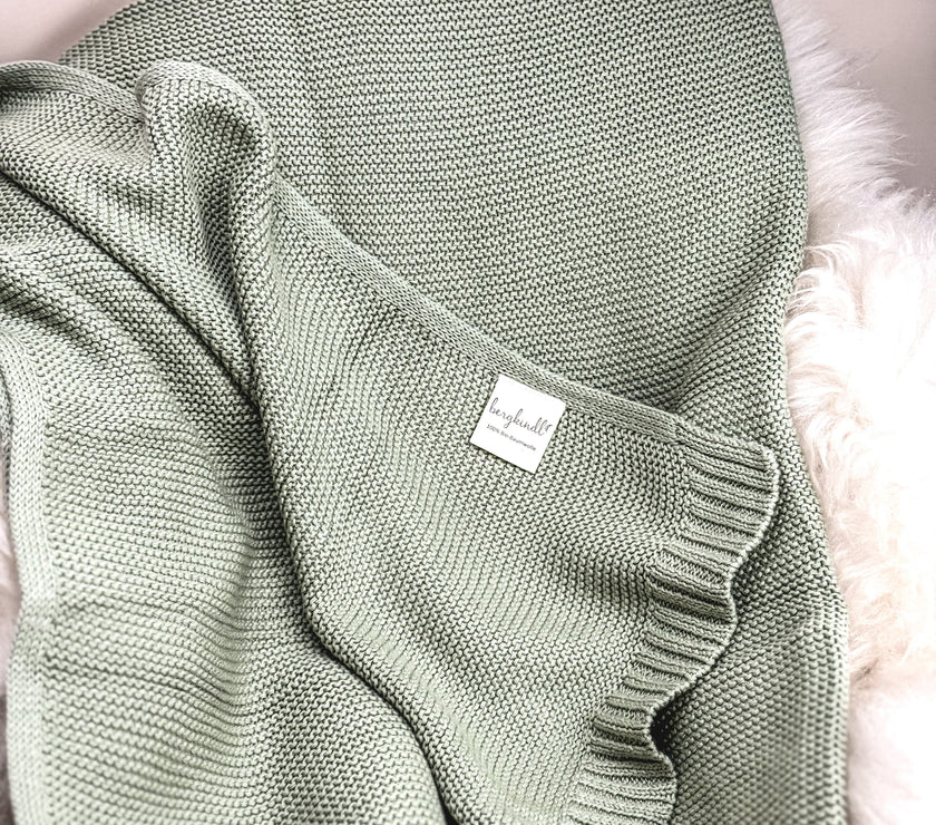 Kuscheldecke Baby in salbei aus Baumwolle
