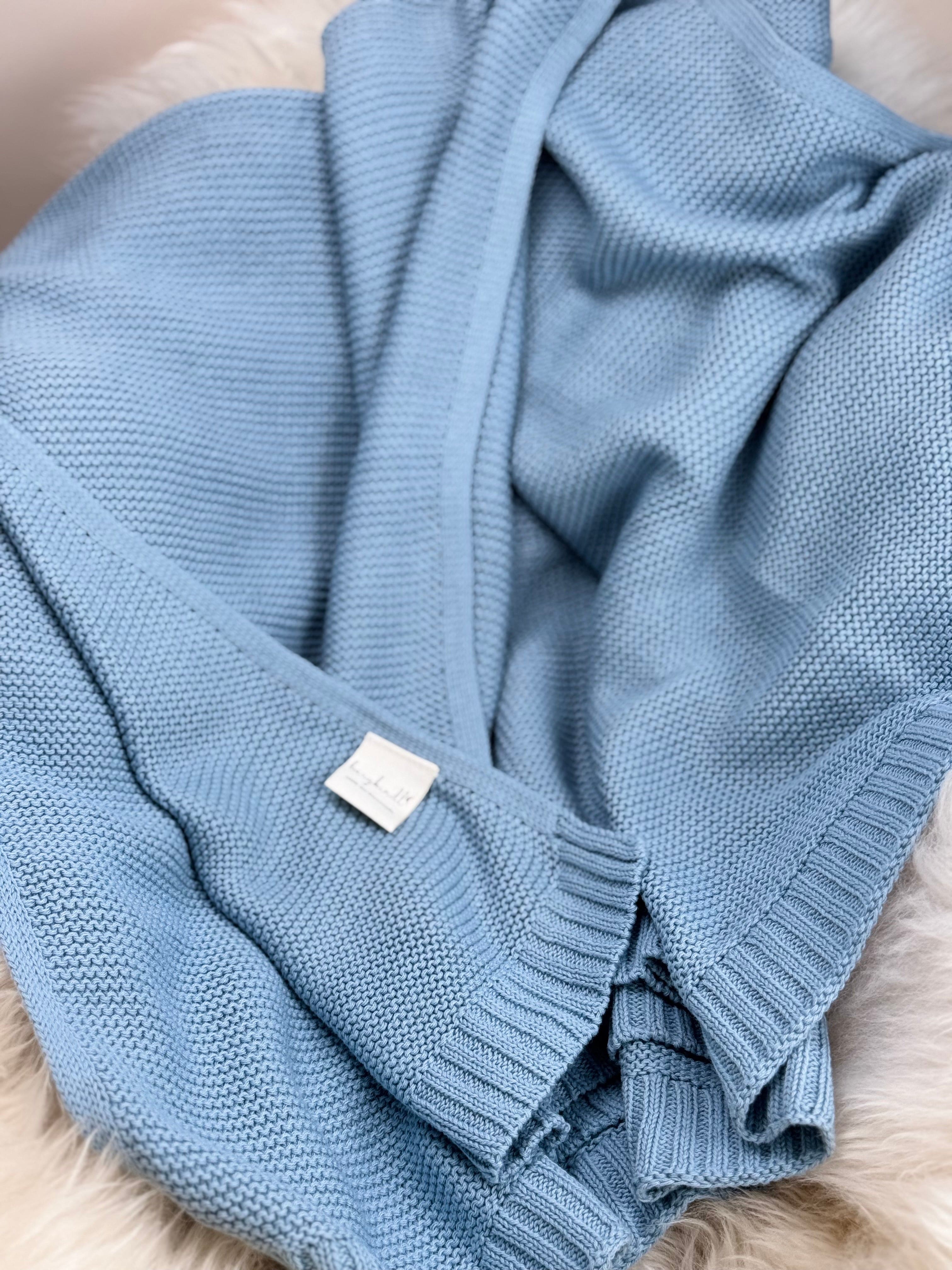 Babydecke / Kuscheldecke Baby
Baby Strickdecke in blau