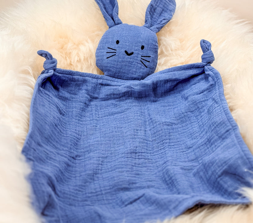 Schnuffeltuch /  Schmusetuch Hase blau