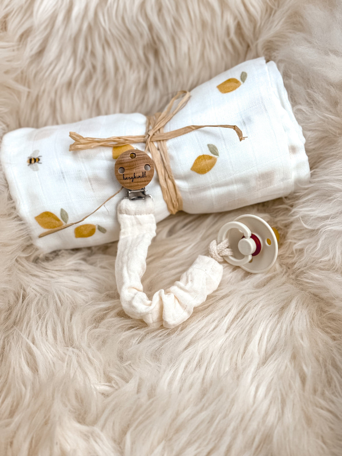 Geschenke zur Geburt Musselindecke Zitrone & Biene
