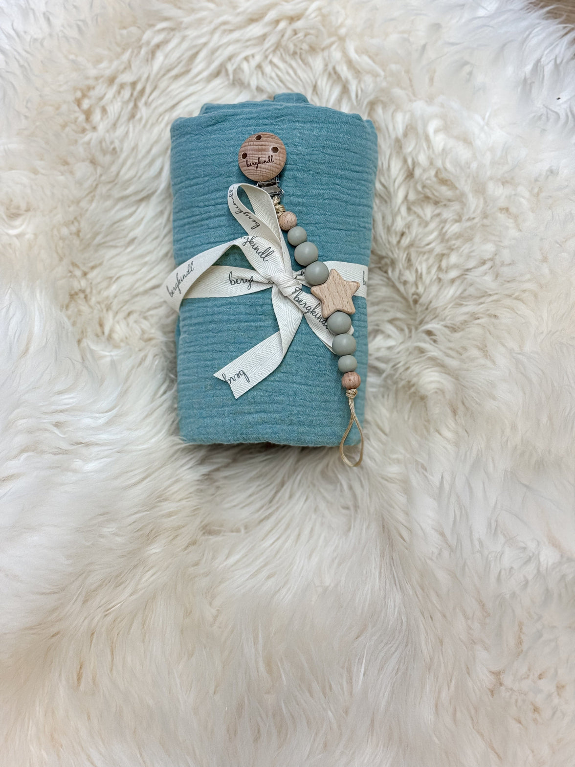 Baby Geschenkset Musselindecke mint