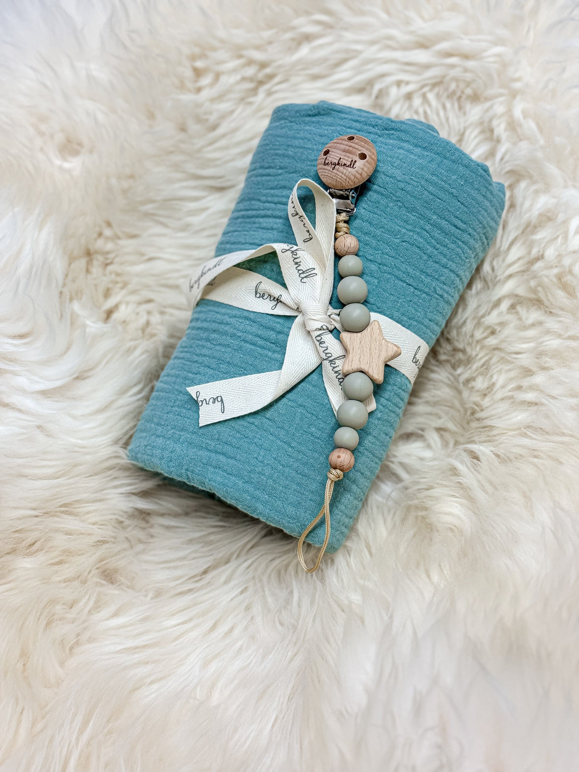 Baby Geschenkset Musselindecke mint