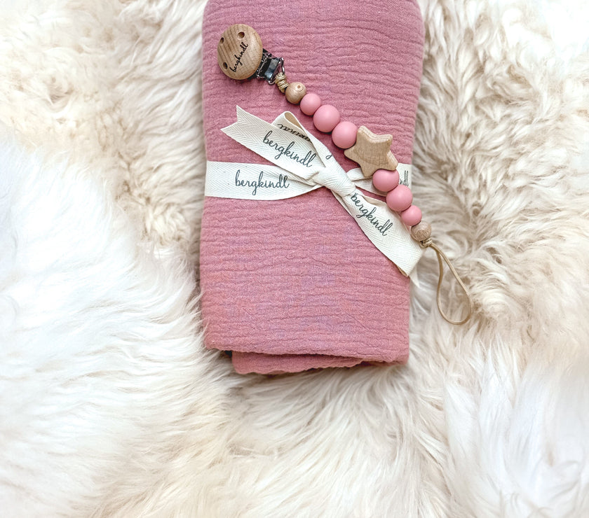 Geschenk Geburt in rose Tönen