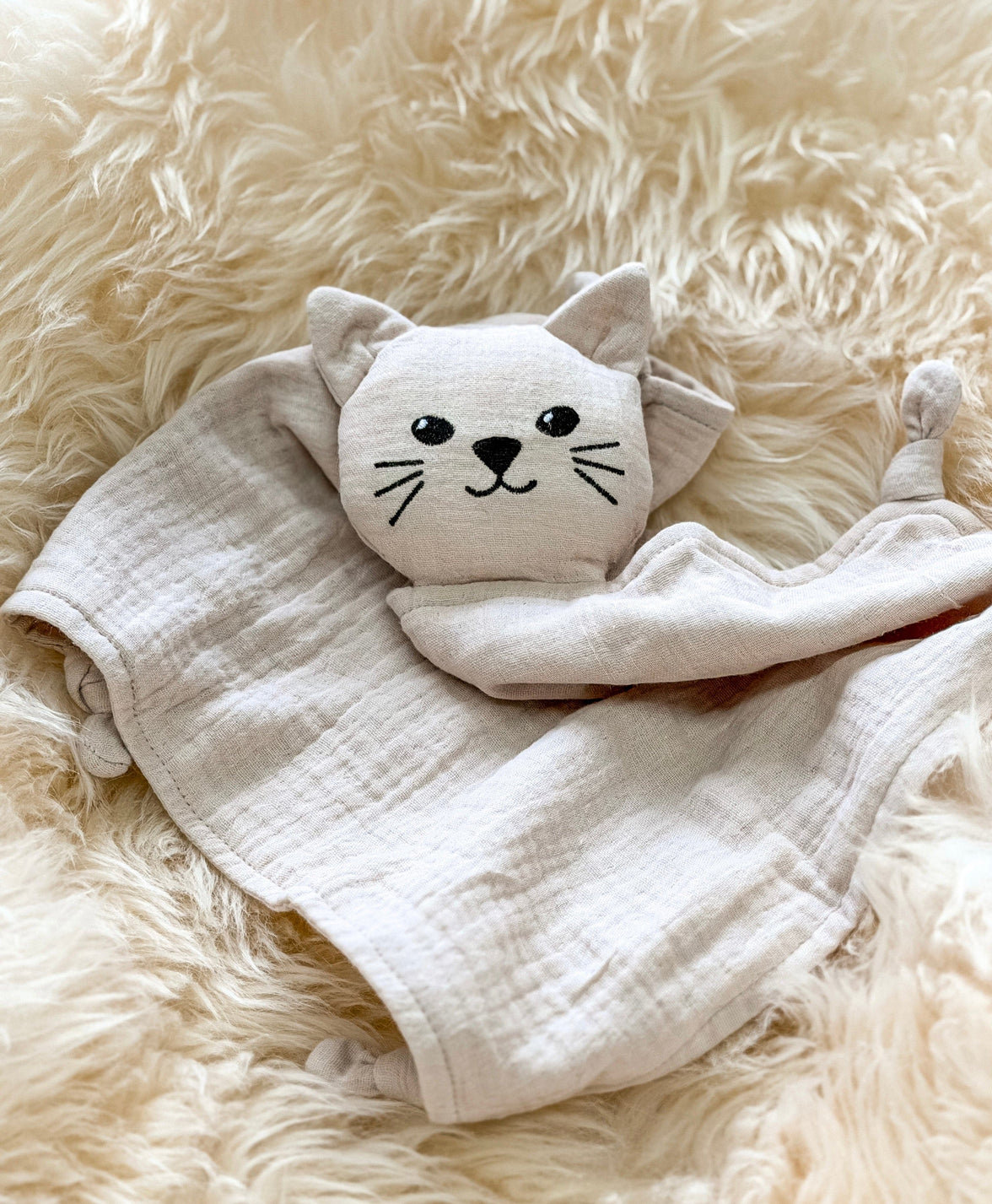  Schmusetuch Katze in creme 