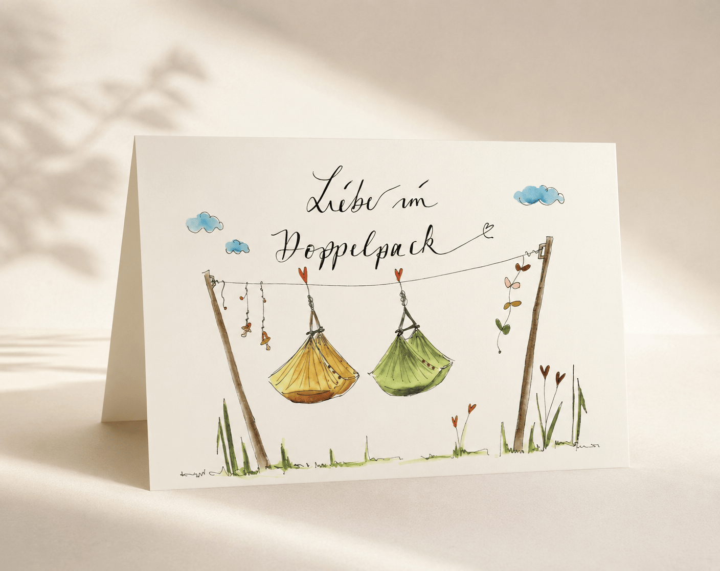 Glückwunschkarte – Liebe im Doppelpack