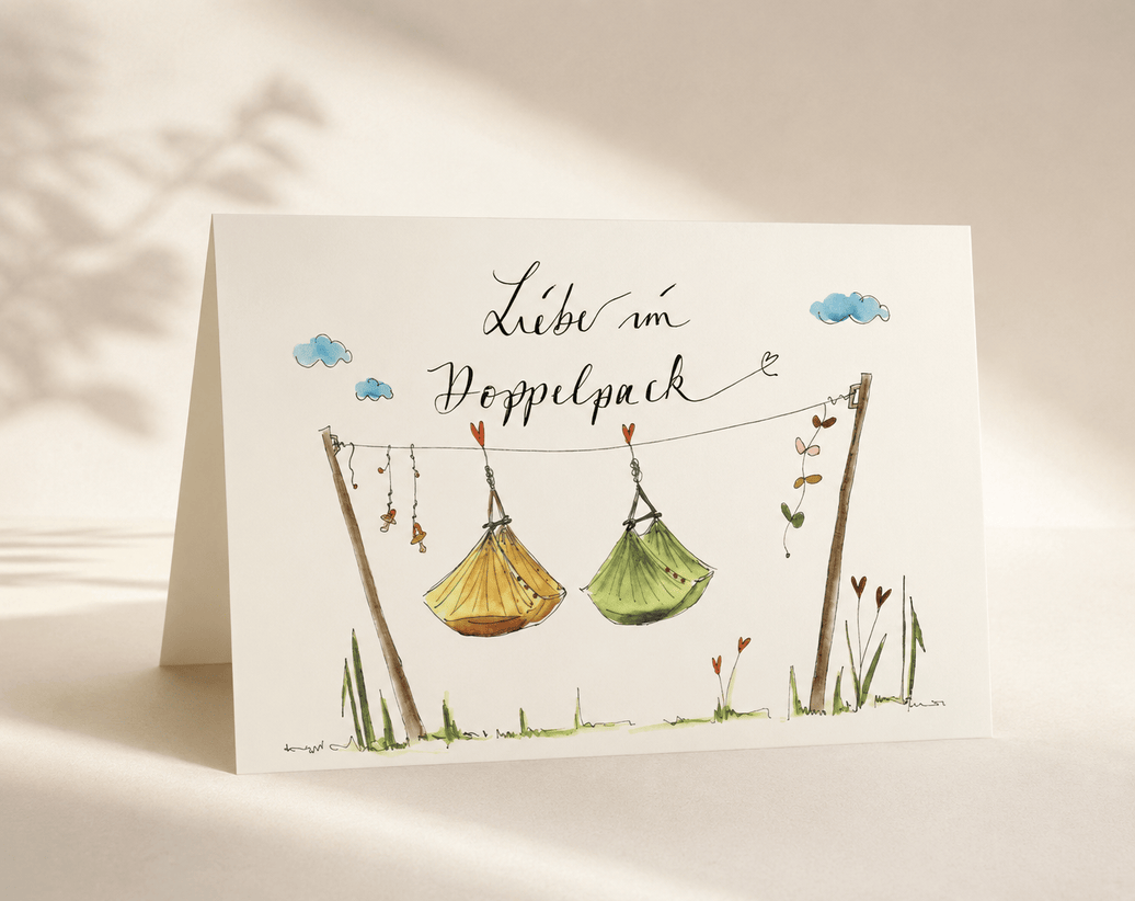 Glückwunschkarte – Liebe im Doppelpack