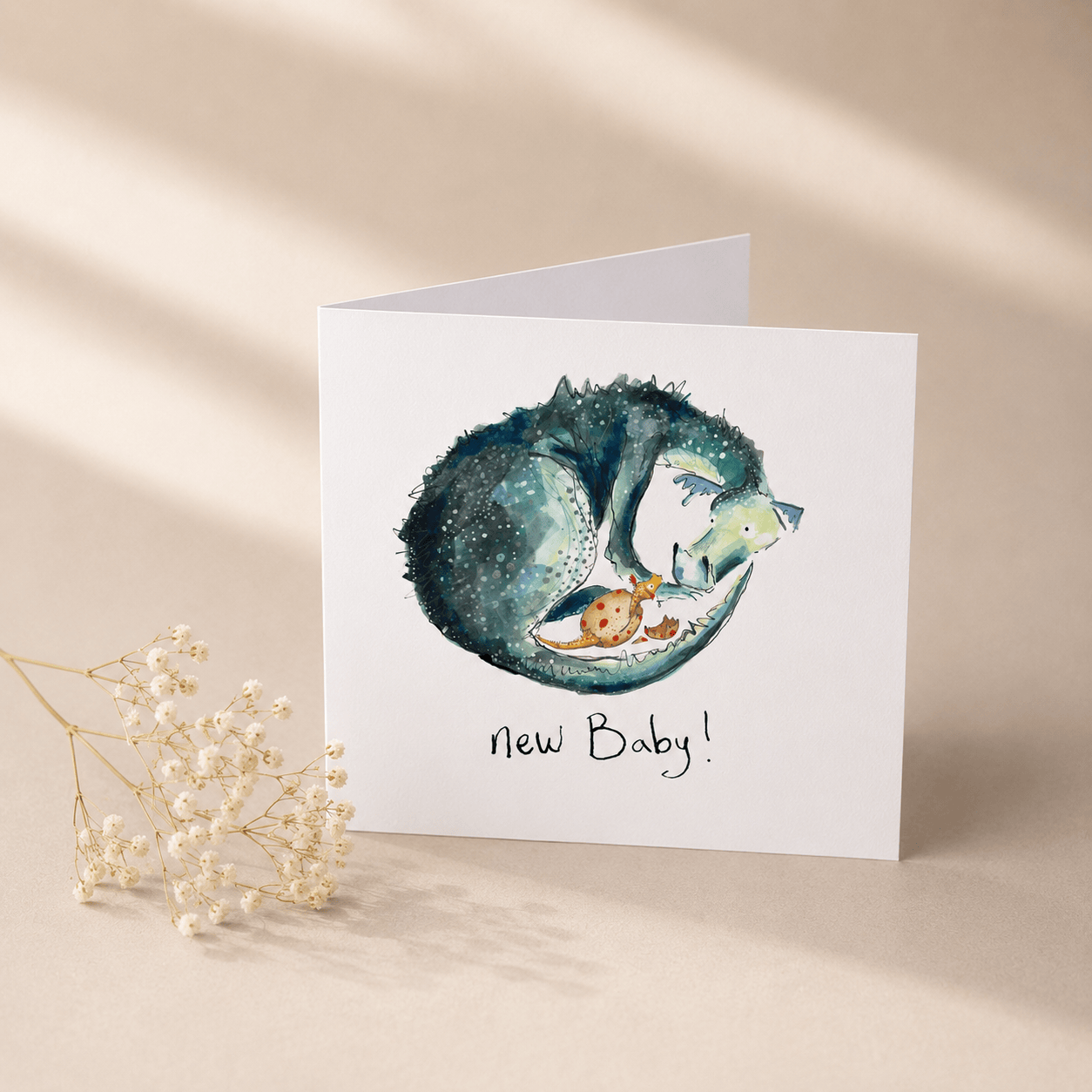 Glückwunschkarte Drachen Baby