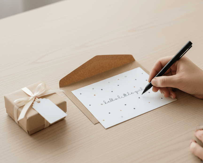 Karte zur Geburt schreiben individuell bergkindl